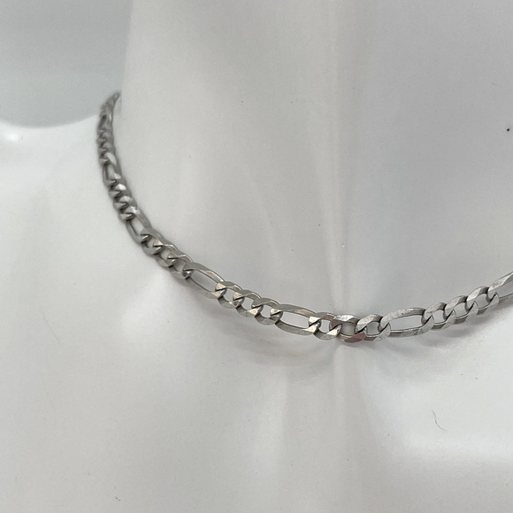 925 Sterling Silver Figaro Choker ⛓ - Picture 4 of 11
